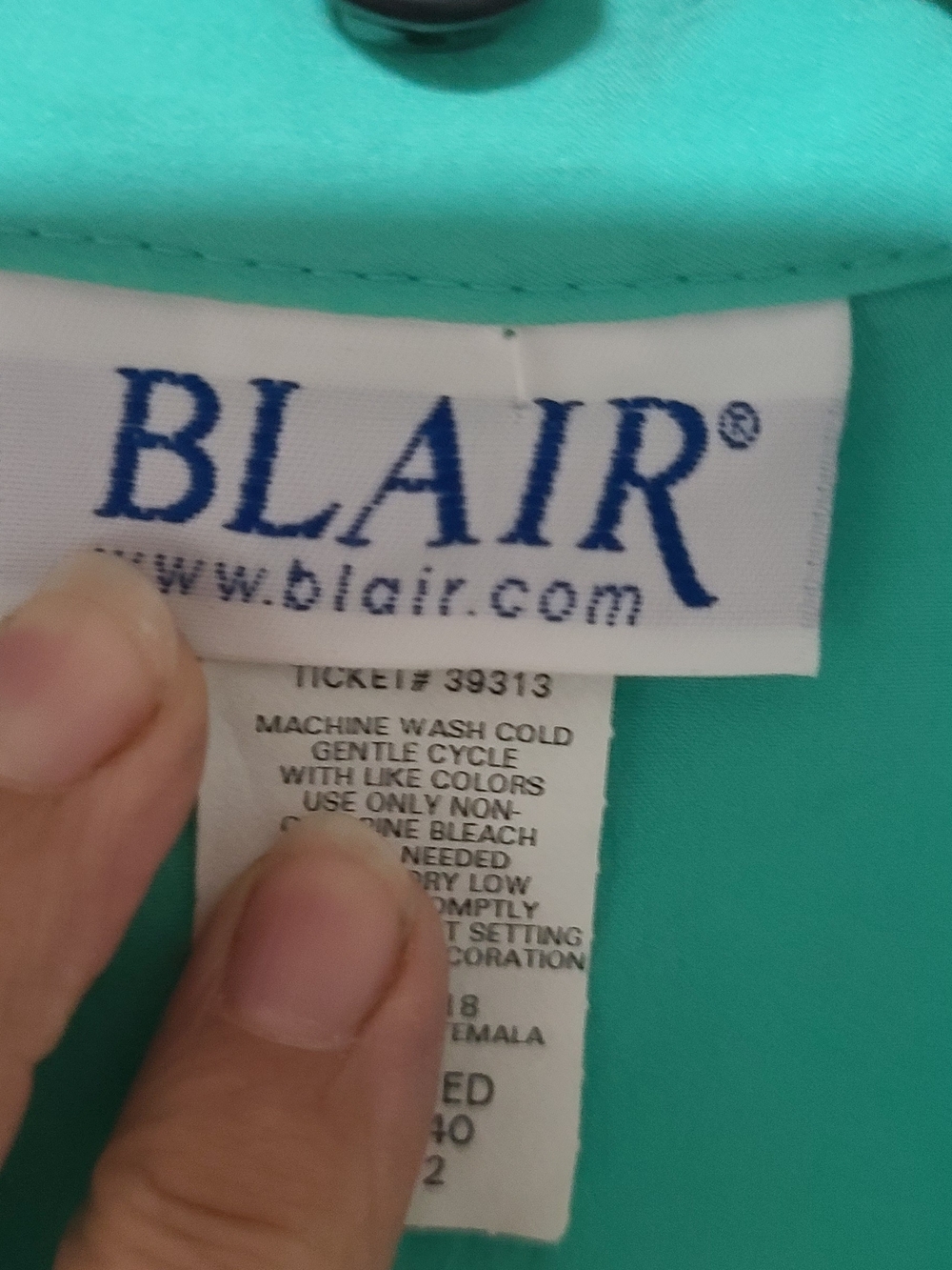 Blair Turquoise Short-Sleeve Button Down with Butterfly Embroidery - Picture 3 of 6